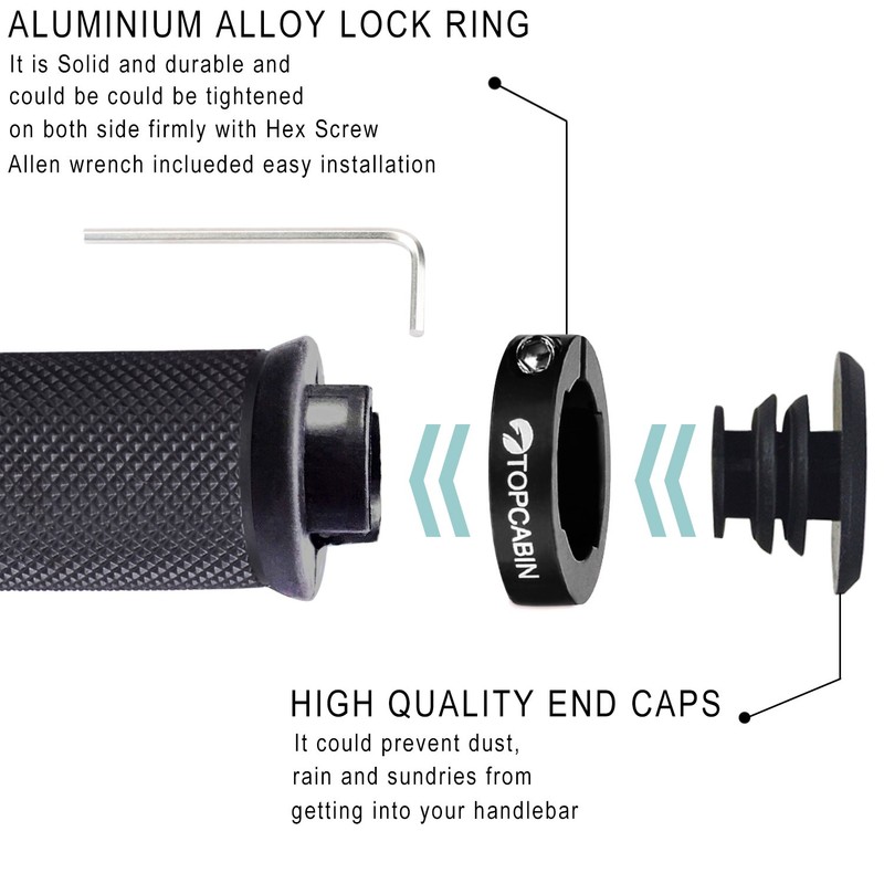 TOPCABIN Bicycle Handlebar Grips, Ergonomic Design, Mountain Bike / BMX