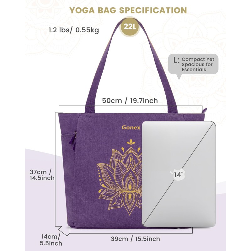 Gonex Yoga Mat Bag for Women with Zipper Mat Carrier