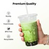 cundao 24oz Clear Plastic Cups with Lids and Straws (100
