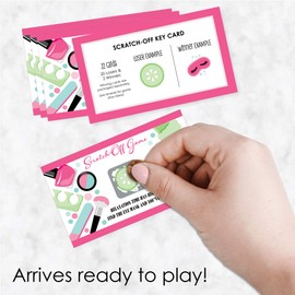 Big Dot of Happiness Spa Day - Girls Makeup Party Game Scratch Off Cards - 22 Count