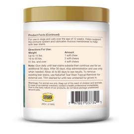 NaturVet – Tear Stain Plus Lutein – Eliminates Unsightly Tear Stains – Enhanced with Cranberry Extract, Marshmallow Root & Oregon Grape Root – for Dogs & Cats