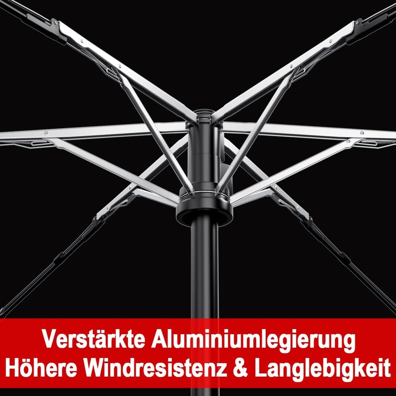 Moorrlii Automatic Mini Travel Umbrella, Windproof, Foldable, UV Protection, Instant