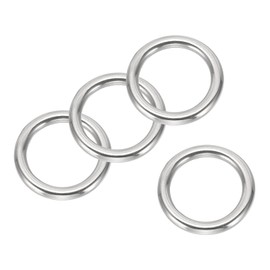 PATIKIL 4 Pcs Metal Rings 0.8 Inch 316 Stainless Steel Marine Grade Ring Welded Round Multi-Purpose O Rings for Macrame, DIY Craft, Hardware, Belt, Dog Leash, 3x20mm