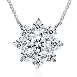 CNUGGCH Sunflower Moissanite Pendant Necklace for Wife 1CT-3CT Jewelry for Women Wedding Anniversary Engagements Birthday Gifts for Her Daughter Girlfriend Mom on Christmas Valentines Mothers Day