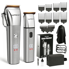 SUPRENT Hair Clippers For Men Waterproof - Professional Hair Clippers Set With Zero-Gapped Beard Trimmer Type-C Rechargeable, Cordless Clippers and Trimmers Set for Barbers
