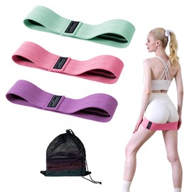 Narwhal Resistance Bands Set of 3 Fitness Bands Booty Band Gymnastics Band for Hip Leg Training Yoga Strength Training Cotton Blend Latex Yarn for Home Office Gym