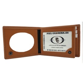 Piel Cabrera Civil Guard Police Civil Protection Private Security Red Cross Leather Wallet, Leather, purses