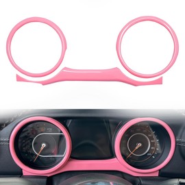 Barong forJeep Wrangler JL JLU 2018-2023 for Jeep Gladiator JT 2020-2023 Accessories Dashboard Cluster Panel Gauges Trim Ring Cover (Pink