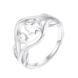 YL Mother and Daughter Ring 925 Sterling Silver Mother Ring Gifts for Mum Women (SizeT)