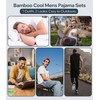 BAMBOO COOL Mens Pajama Set Summer Pjs Sleepwear Short Sleeve