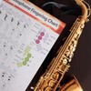 Saxophone Fingering Chart Poster，Basics Guide Exercise Comparison Table Standard Note
