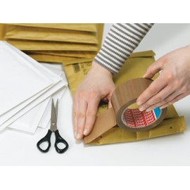 tesa Extra Strong PVC Packing Tape for Packing Heavy Parcels and Boxes, Clear, 66 m x 50 mm