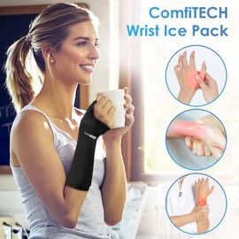 Comfitech ComfiTECH Wrist Ice Pack Wrap for Hand, Thumb & Arm with Extended Coverage, Carpal Tunnel Cooling Sleeve for Better Putting On & Off, Cold Gloves Reusable, Medium, Two Packs