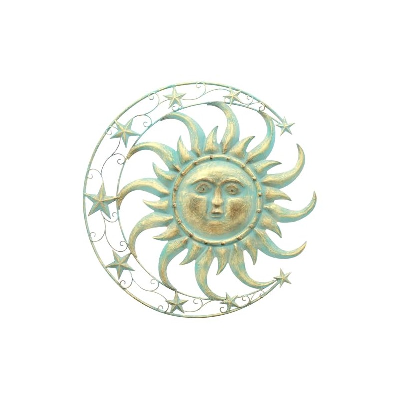 FRANK FLECHTWAREN Wall Decoration Sun, Moon and Stars, Metal, Dimensions: