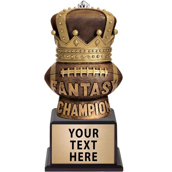 14" Fantasy Football Champion King Trophy On Large Base, Fantasy Football Award Trophy