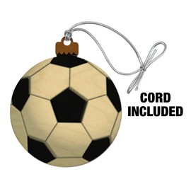 GRAPHICS & MORE Soccer Ball Football Wood Christmas Tree Holiday Ornament
