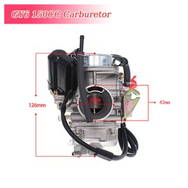 AKSLGT GY6 125cc 150cc Carburetor, GY6 24mm PD24J Carburetor for Moped ATV Go Kart Scooter 125cc 150cc 4-Stroke 152QMJ 157QMI Engine Kazuma Taotao Roketa SunL Baja Eagle Chinese Go Kart