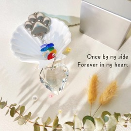 Pet Memorial Gifts for Dogs Cat: Loss of Dog Sympathy Gift- Rainbow Bridge Heart Shape Crystal Suncatcher, Pet Remembrance Ornament in Memory of Puppy, Thoughtful Passing Away Sympathy Keepsake