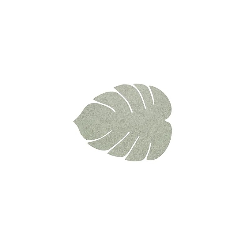 Lind DNA Monstera 989956 Placemat Recycled Leather Hippo Olive Green