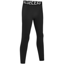 Blueleaf Boys Compression Leggings Youth Athletic Tights Basketball Pants Quick Dry Sports Base Layer for Football Baseball Black L