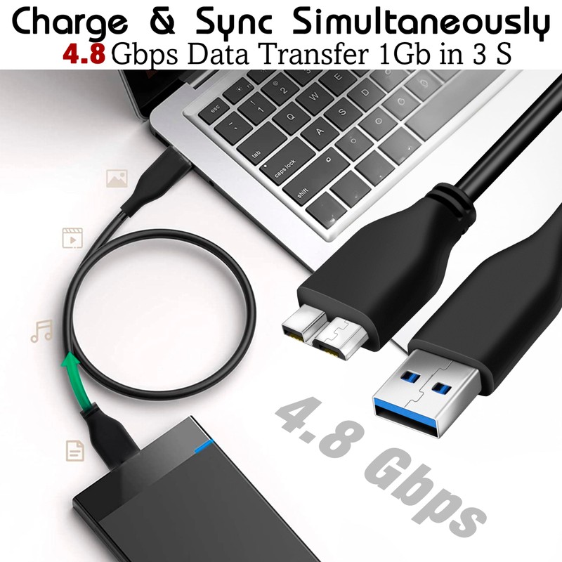 SaiTech IT 3 Feet USB 3.0 Cable A to Micro