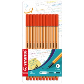 Fineliner - STABILO point 88 - Wallet of 10 - Red