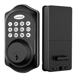 Smart Door Lock with Bluetooth and Mechanical Key, Supports Mobile Phone | Keyless Entry Door Deadbolt with APP Control, Touch Keypad, Automatic Unlock, Ideal for Home, Office, Hotel, Black