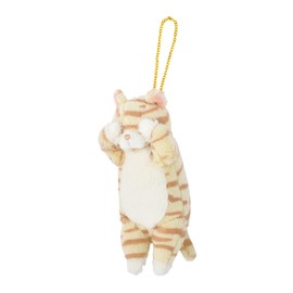 Ribuhaato Reel Mascot Kubinekko Tiger Cat (Total Length: Approx. 5.9 inches (15 cm)) Keychain Key Chain 87033-42