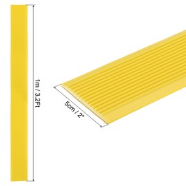 uxcell 3.2Ft Stair Nosing, 5cm PVC Self Adhesive Stair Edges Protector Stair Edging Stair Steps Edges Trim for Outdoor Indoor Stair, Yellow