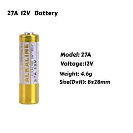 27A 12V Alkaline Battery, 27A Battery 5 Pack, 23AE MN27 27A 12v Battery, A27 27A 12V Battery for Remote and Doorbells