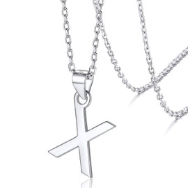 Silvora S925 Silver Letter Chain Women's Initial Alphabet A-Z Crystal Letter Pendant Necklace 45 cm + 5 cm Extension Chain, Lead