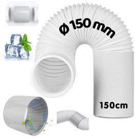 Exhaust Hose Air Conditioner with Adapter, Air Conditioning Hose Diameter 150 mm Length 150 cm, Air Conditioning Exhaust Hose, Hose Extension Air Conditioning, for Air Conditioning, Extractor Hood,