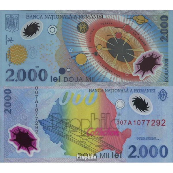 Banknote Romania Pick-number: 111a uncirculated 1999 2.000 Lei (money for