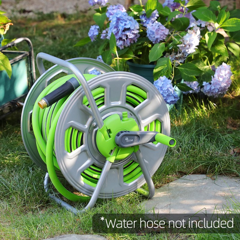 Metal YESTAR Water Hose Reel Cart,Hold 65-147 Ft Hose,Portable Hose