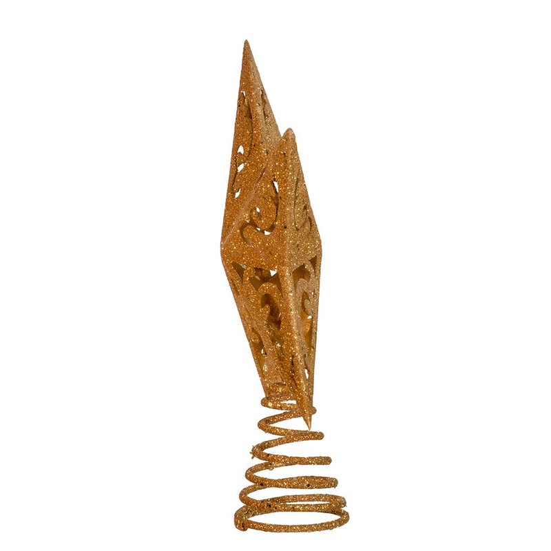 Kurt Adler 8-Inch Gold Glittered 5 Point Star Treetop