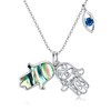 SHEAISRS Evil Eye Hamsa Hand Necklace for Women 925 Sterling