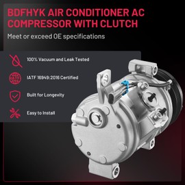 BDFHYK Air Conditioning A/C Compressor 15169965 compatible with Chevry Silverado, Suburban, Sierra, Avalanche, Express, Tahoe, Yukon, Escalade, & More - with 2 Mounting Holes