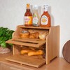CONSDAN Bread Box, Solid Wood Oak Bread Box for Kitchen