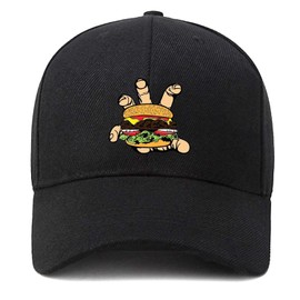 EDGMM Gorra de béisbol, unisex para papá, gorra deportiva para adultos ajustable, Mano de hamburguesa, Talla única
