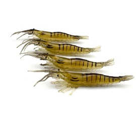 KTGCOZS Pack of 10 2.75" Shrimp Lures Soft Plastic Bait Simulation Prawn Saltwater Hooks