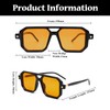 LJCZKA Retro 70s Square Flat Pilot Sunglasses for Women Men