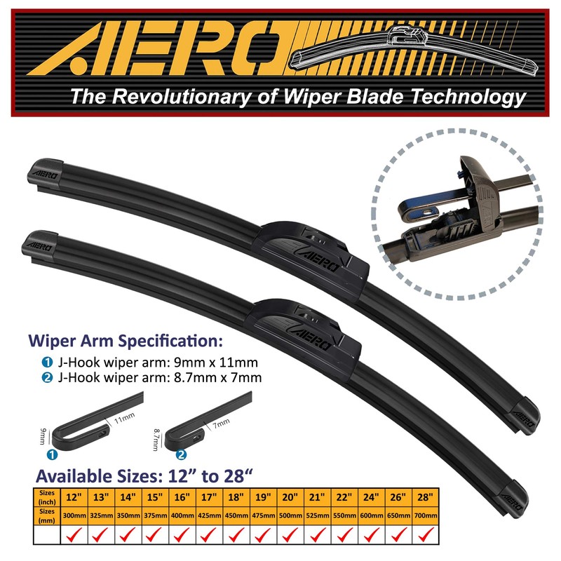 AERO 26" + 12" Premium All-Season Beam Windshield Wiper Blades