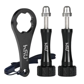 HSU Gopro Screws Long Aluminum Gopro Screws M5 Thumb Screws Set of 2 with Nut and Wrench for Most Action Camera Accessories