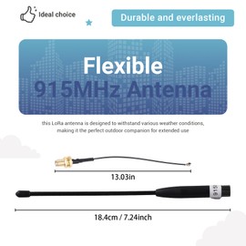 Atelierate 915MHz Antenna 8dBi Gain Long Range Soft Whip Antenna with SMA Adapter Cable, Omni SMA for Meshtastic