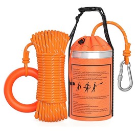 NGELOM Lifesaving Rope, Floats in Water, Reflective Type, Includes Throw Bag and Carabiner, Tsunami, Evacuation, Disaster Prevention, Emergencies, Water Disasters, Swimming, Fishing, Boats, Pools