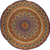 Indian Mandala Print Round Cotton Tablecloth 76" Blue