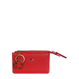 BRAUN BÜFFEL - Key case made of fine grain cowhide leather ASTI - Spacious key pocket with zip and 2 key rings, red, M, Classic