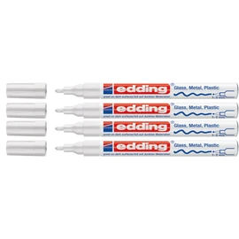 Edding 751 Paint Marker M Tip (Pack of 4, White)