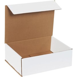 BOX USA BMLR1294 Corrugated Mailers, 12" x 9" x 4", White (Pack of 50)
