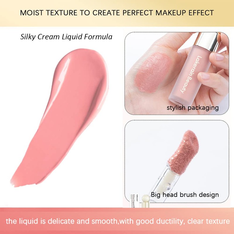 Mysense Liquid Blush, Silky Cream Blush Stick for Cheek Soft